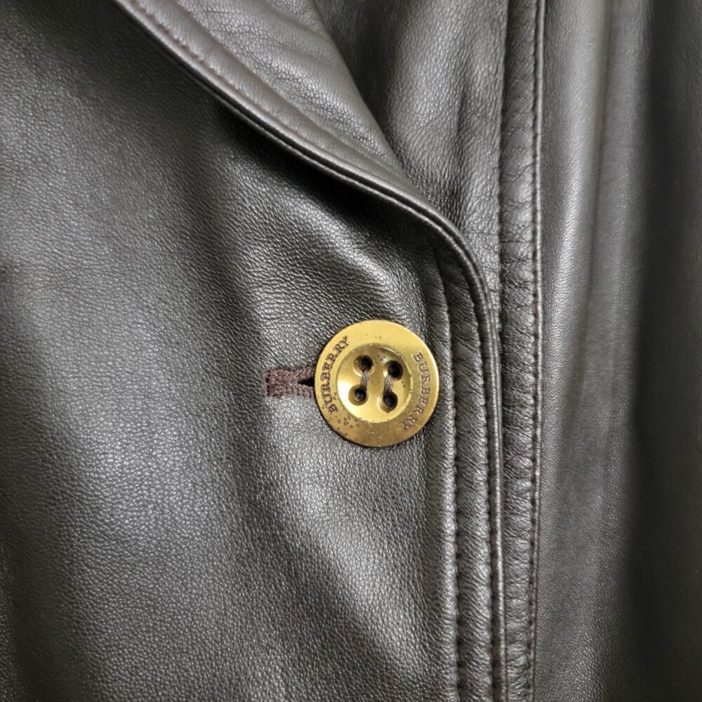 Burberry Belted Leather Trenchcoat in Dark Brown 2 - Picture 4 of 11